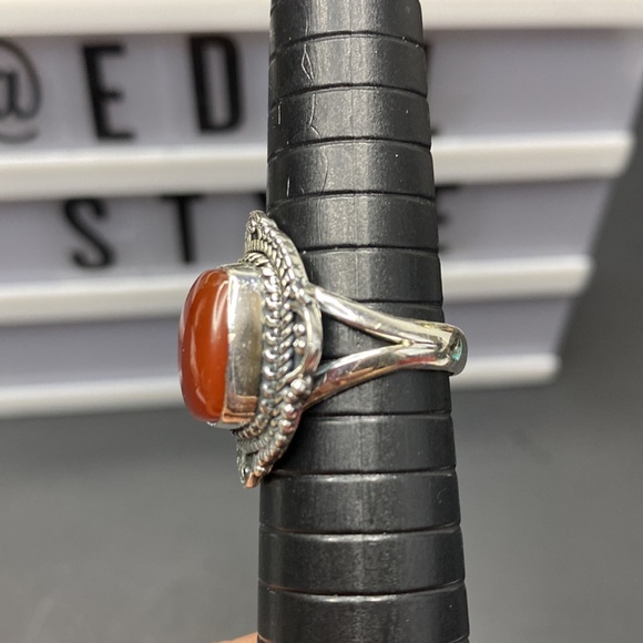 Carnelian 925 Sterling Silver Ring Size 6 1/4 - Picture 3 of 8